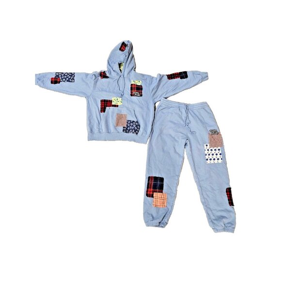 Teddy Fresh Daisy Sweat Pants Joggers M Hoodie Sweatshirt Set Embroidered - Picture 1 of 13